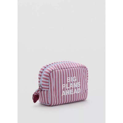Trousse de toilette en coton imprimé à rayures MANGO TEEN