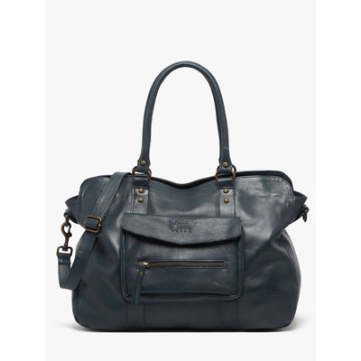 Sac porté épaule A4 Cow cuir BASILIC PEPPER