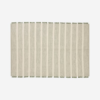 Tapis tissé en coton recyclé 160 x 230 cm motifs à rayures CLARENCE HABITAT