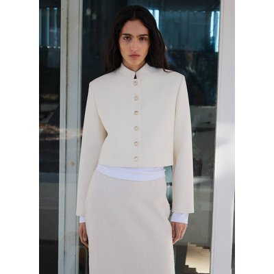 Veste crop col officier MANGO