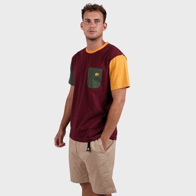 T-shirt en coton biologique à col rond POCKET COLOR BLOCK TRENDSPLANT