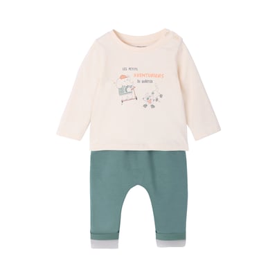Ensemble bébé tee-shirt et pantalon en molleton VERTBAUDET