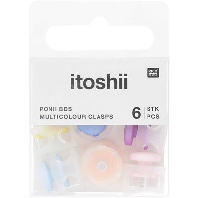 Itoshii pack de 6 claps de cordon couleur assortis RICO DESIGN