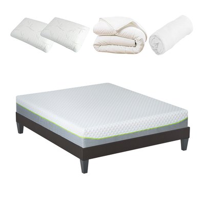 Pack prêt à dormir Matelas Mémoire de forme + Sommier + Accessoires ANTHEA OLYMPE LITERIE