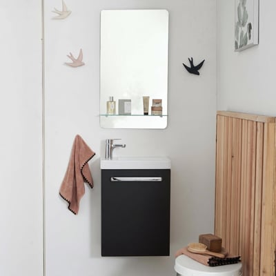 Ensemble lave-mains suspendu avec robinet et miroir NEVADA MOB IN