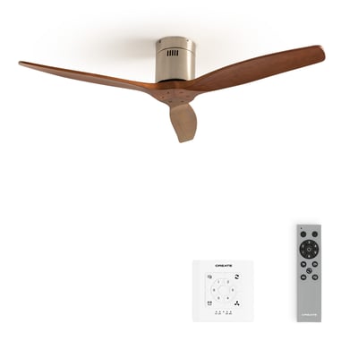 Ventilateur de plafond 40W sans lumière avec contrôleur mural WIND CALM NATURAL WOOD CREATE
