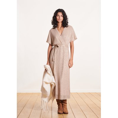 Robe mi-longue cintrée à paillettes manches courtes LA FEE MARABOUTEE