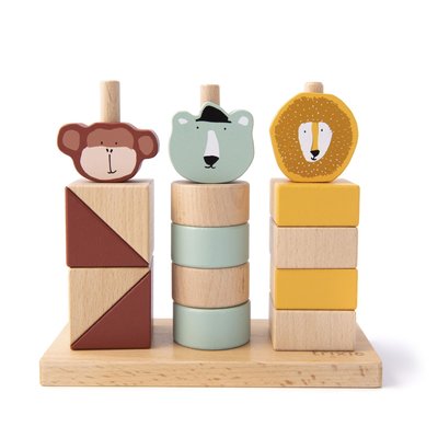 Jeu en bois blocs empilables All Animals - Trixie TRIXIE