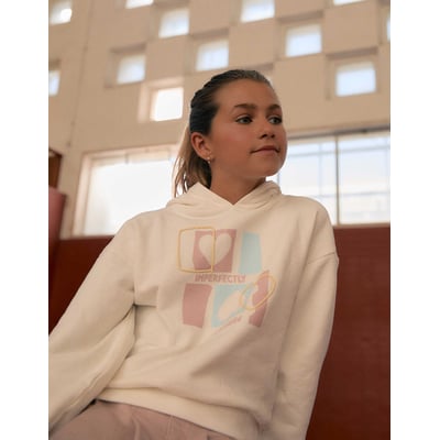 Sweat en coton à capuche avec imprimé cœur ZIPPY