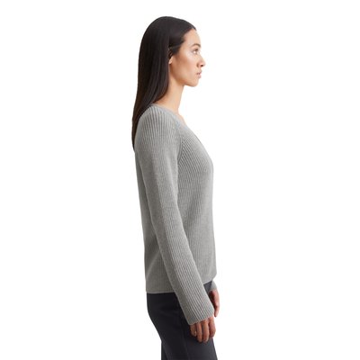 Pull-over en tricot col V relaxed en fil de coton doux MARC O'POLO