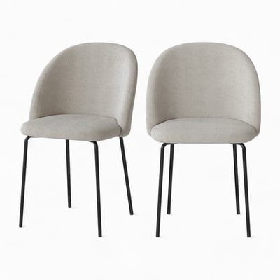 Lot de 2 chaises en tissu bouclette - KARL MAISON PAVANE