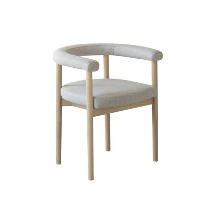 Chaise en bois d'orme et tissu gris (lot de 2) ALINE MADE IN MEUBLES 