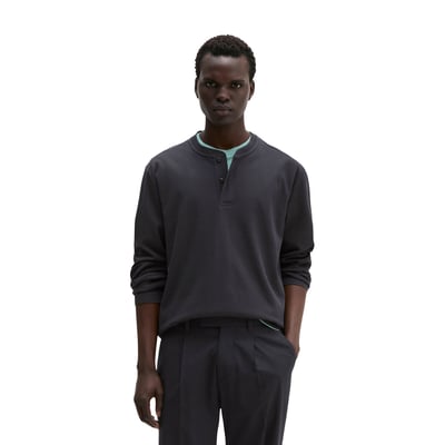 DfC Henley-Longsleeve regular en jersey interlock côtelé MARC O'POLO