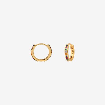 Paire de boucles d'oreilles créoles doré à l'or fin TINA CAROLINE NAJMAN