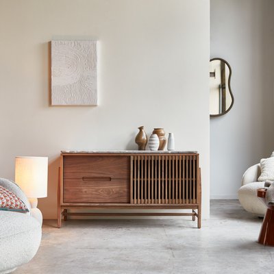 Buffet en noyer massif et terrazzo premium 140 cm ISAURE TIKAMOON