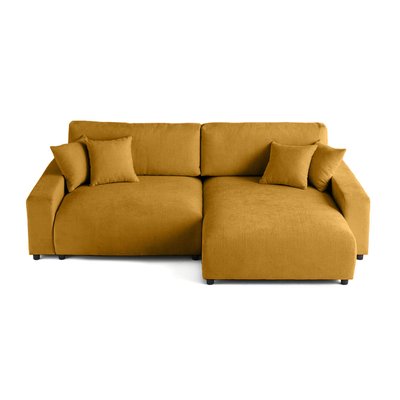 Canapé d'Angle Convertible en Velours texturé 4 places - PIVOINE LISA DESIGN