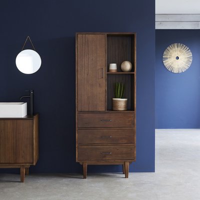 Colonne en mindi massif finition noyer VINTAGE BERAH GETAH