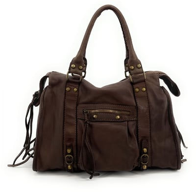 Sac à main porté épaule en cuir vintage STORM ROCK OH MY BAG