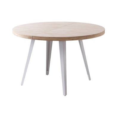 Table à manger ronde extensible en bois pieds noirs D100 - MATIKA MATHI DESIGN