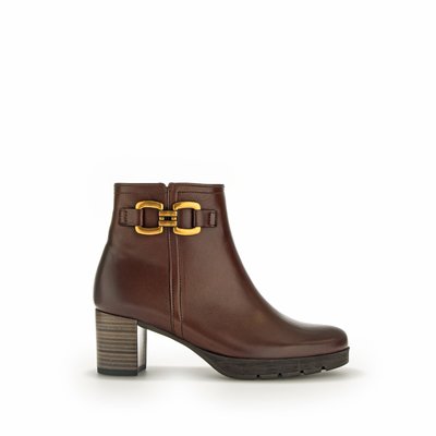 Bottines en cuir lisse à talon décroché bloc GABOR