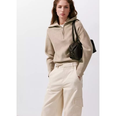 Pull col contrasté à zip MANGO