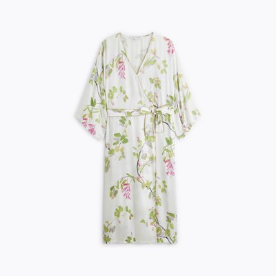 Kimono long col kimono en satin de viscose, LUCIOLE LAURENCE TAVERNIER