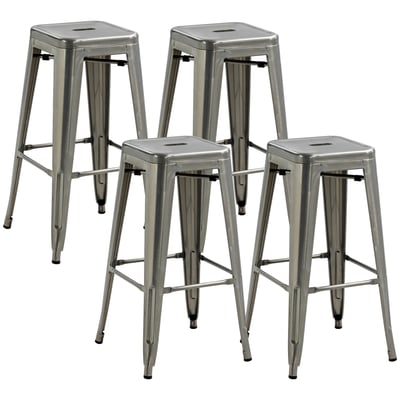 Tabouret de bar Acier Argent HOMCOM