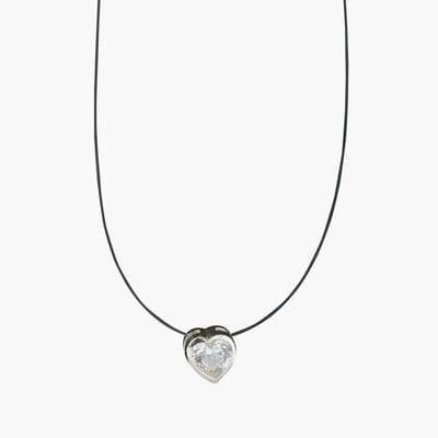 Collier à pendentif cœur de zircon - argent garanti 925 BALABOOSTE
