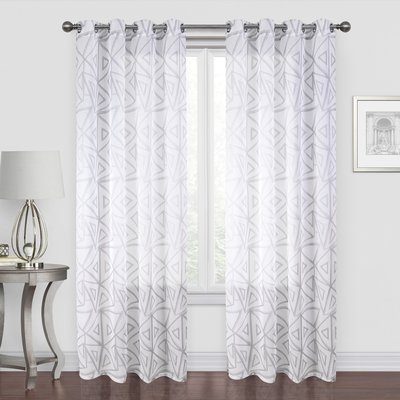 Paire de voilages aux motifs triangles HOME MAISON