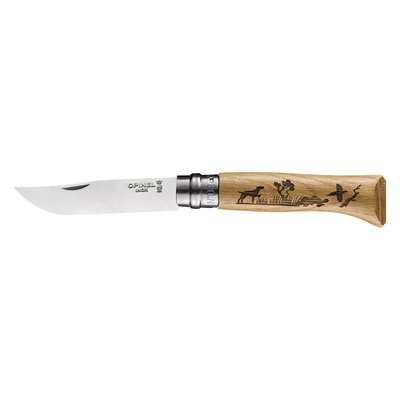 Couteau gravé   lame 8.5 cm Chien-ANIMALIA OPINEL