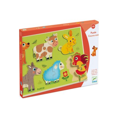 Puzzles bois - Coucou-cow DJECO