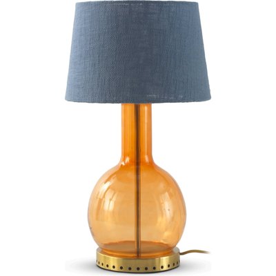 Lampe de table en verre  avec abat jour coton RECOLLECTION