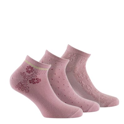 Lot de 3 paires d'ultra courtes motif fleurs en coton KINDY