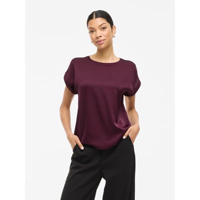 T-shirt satiné, col rond VILA