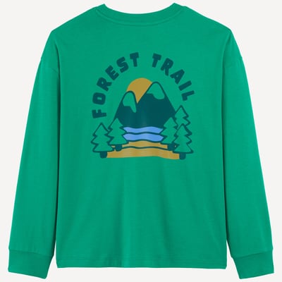 T-shirt col rond, à manches longues, imprimé forêt LA REDOUTE COLLECTIONS
