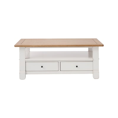 Table basse bois massif 2 tiroirs Embellie CAMIF