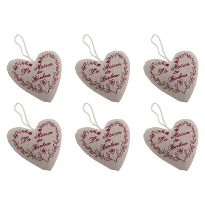 Coeur à suspendre La maison du bonheur (Lot de 6) AUBRY GASPARD