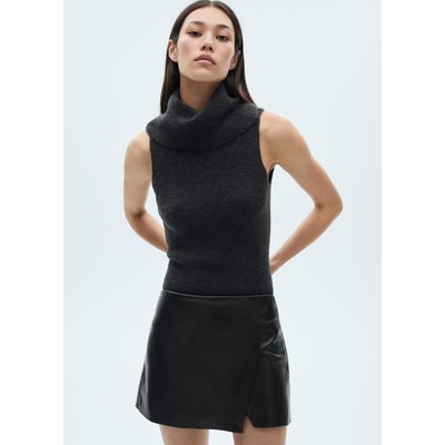 Jupe short simili-cuir MANGO