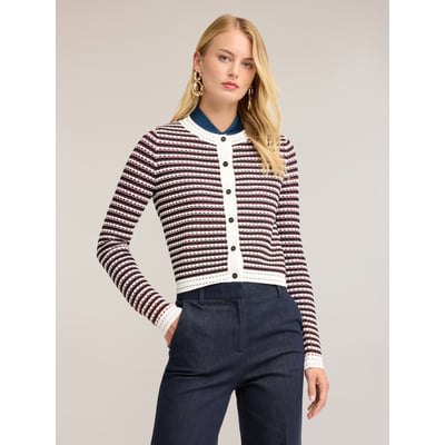 Cardigan ajouré à rayures MOTIVI