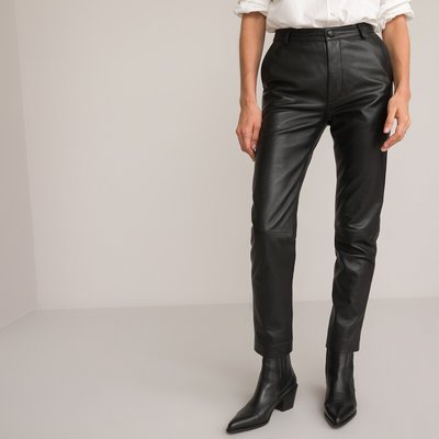 Pantalon droit en cuir LA REDOUTE COLLECTIONS