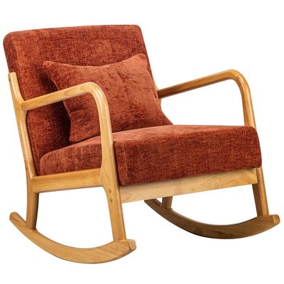 Rocking chair bois massif et tissu, DIANA NORDLYS