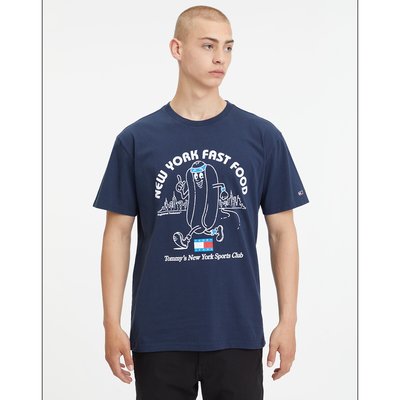 T-Shirt, runder Ausschnitt und Print TOMMY JEANS
