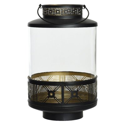Lanterne noire en métal travaillé et verre, 32 cm PIER IMPORT