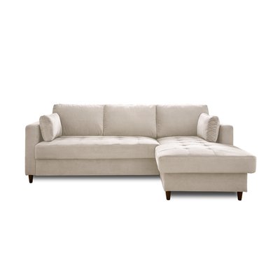 Canapé d'Angle Convertible en Velours 4 places - ANNA LISA DESIGN
