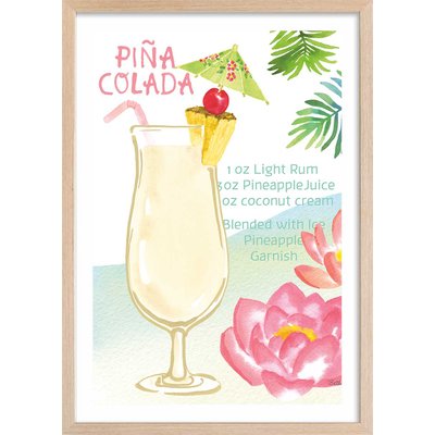 Affiche Pina colada en aquarelle HEXOA