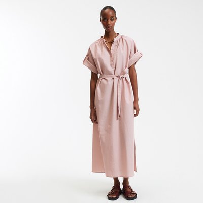 Robe longue rayée en coton lin, manches 3/4 LA REDOUTE COLLECTIONS