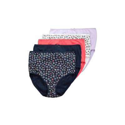 Culottes maxi, lot de 5, motif à fleurs/uni ULLA POPKEN