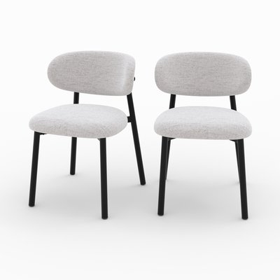 Lot de 2 chaises en tissu chiné et pieds en métal - NAO RENDEZ-VOUS DÉCO