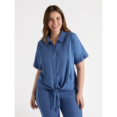 Chemise en lin avec parties en jersey dans le dos, sur le devant et sur les côtés FIORELLA RUBINO