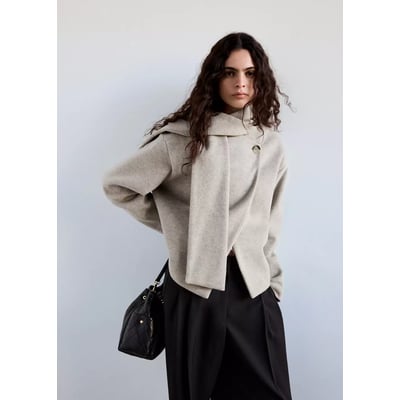 Veste en drap à col écharpe MANGO